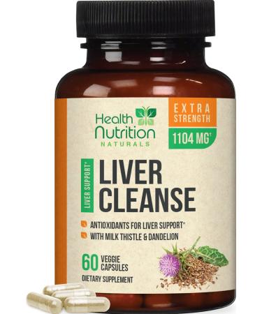Gentle Liver Cleanse Detox & Repair - Herbal Liver Support Supplement with Silymarin Milk Thistle Artichoke Extract Dandelion Root Organic Turmeric and Berberine - Milk Thistle Liver Detox Supplement 60 Count (Pack of 1)