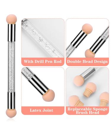 Aster 4-Piece Nail Brush Set - Acrylic Brush & Sponge Applicator with 6 Replacement Heads | Perfect Nail Art Tools for Stunning Designs | International Shipping Available - Buy Online on GoSupps.com