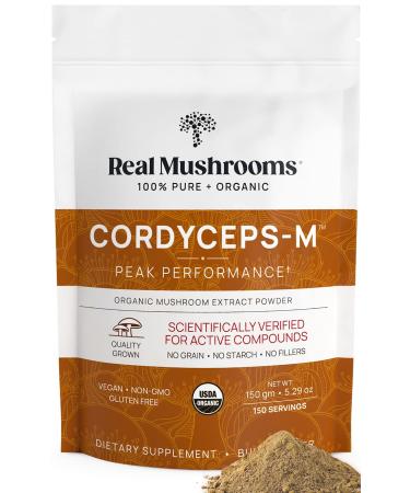 Real Mushroom Cordyceps Mushroom Powder - Cordyceps Mushroom Energy and Performance - Organic Cordyceps Powder with Beta-Glucans, Vegan Supplement, Non-GMO, 150 Servings