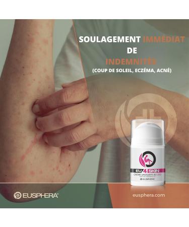 EUSPHERA EU4SKIN Face and Body Cream with Natural Ingredients for Topical Use Soothing and Calming Action for Eczema Acne and Epidermal Injury of Psoriasis 50 ml - Buy Online on GoSupps.com