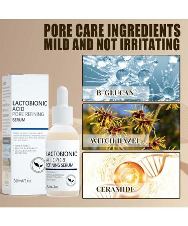 Lactobionic Acid Pore Refining Serum Lactobionic Acid Pore Shrink Face Serum Shrink Pore Reduce Fine Lines Facial Liquid Lactobionic Acid Skin Tightening Oil for Face Anti-Wrinkle 30ml - Buy Online on GoSupps.com