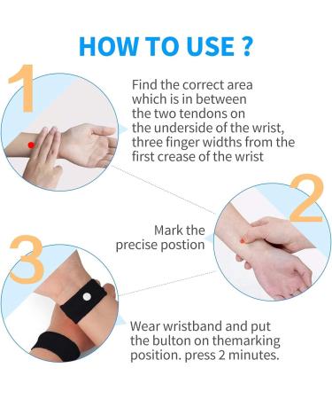 ETRONG Travel Sickness Bands - Natural Acupressure Anti Nausea Wristbands for Adults & Children - Pregnancy, Sea, Car, Flying - 2 Pairs - Buy Online on GoSupps.com