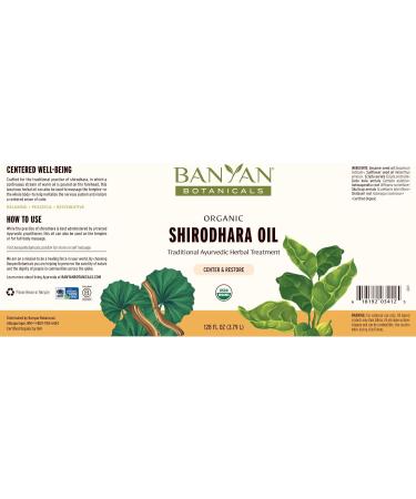 Banyan Botanicals Shirodhara Oil Organic 128 oz Massage Oil for Relaxation & Therapy | Calming Bhringaraj Gotu Kola & Shatavari | Non-GMO Sustainably Sourced Abhyanga Oil - Buy Online on GoSupps.com