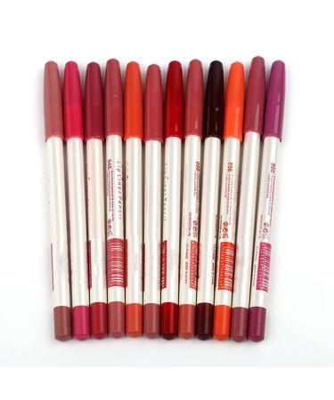 Buy Matte Long Lasting Lip Liner Set - 12 Waterproof Colors | Soft Texture Makeup Tool - Buy Online on GoSupps.com
