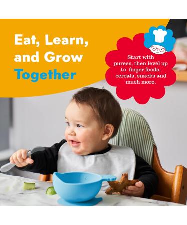 Nana's Manners Stage 1 Suction Bowl Set for Baby | Soft Silicone Base | Weaning Bowls for Infant Kids | Blue - Buy Online on GoSupps.com