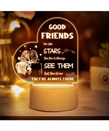 Vetbuosa Best Friends Gifts Friendship Night Light Friendship Gifts for Women Christmas Gifts for Best Friends Long Distance Friendship Gifts for BFF Besties Birthday Going Away Gifts Best Friends Gifts Night Light