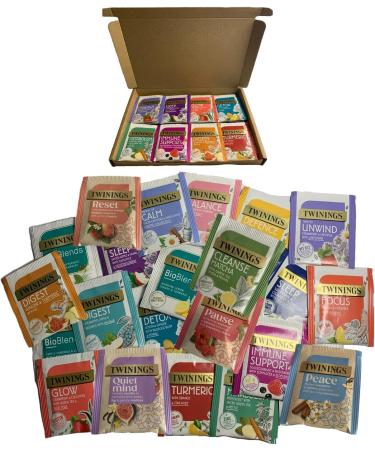 Twinings Happy Birthday Selection Tea Set Gift Box 22 Flavours Fruit Herbal Mixed Collection - Soulful Superblends Bioblends Assorted Variety Pack Individually Wrapped Envelope Letterbox - Buy Online on GoSupps.com