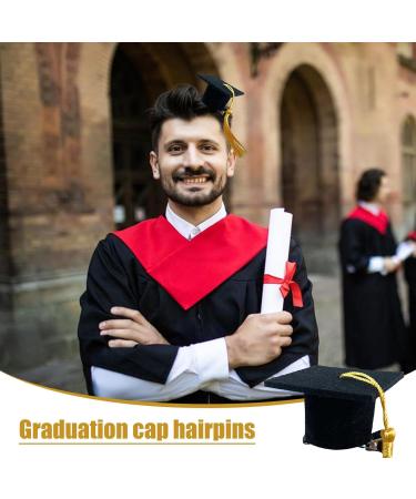 Neamou Graduation Hat Headband - 3D Doctoral Hat Hair Clip Headband Graduation Hat Inserts Graduation Dress up Photo Decoration Supplies for Women Men Yellow - Buy Online on GoSupps.com