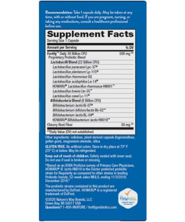 Nature's Way Fortify Daily Probiotic - 30 Billion Live Cultures, 10 Strains, Prebiotics, 30 Capsules - Buy Online on GoSupps.com