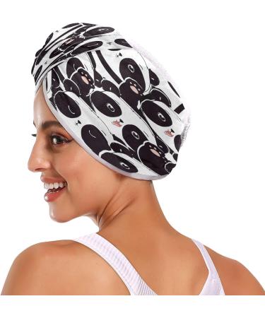 Panda Pattern Quick Dry Hair Cap Set - 2 Piece Super Absorbent Towel & Button Headband | Soft & Comfortable for All Hair Types - Buy Online on GoSupps.com