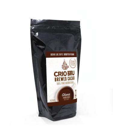 Crio Bru Brewed Cacao Ghana French Roast 1.5lb (24oz) Bag - Coffee Alternative Natural Healthy Drink | 100% Pure Ground Cacao Beans | 99.99% Caffeine Free Keto Low Carb Paleo Non-GMO 1.5 Pound (Pack of 1)