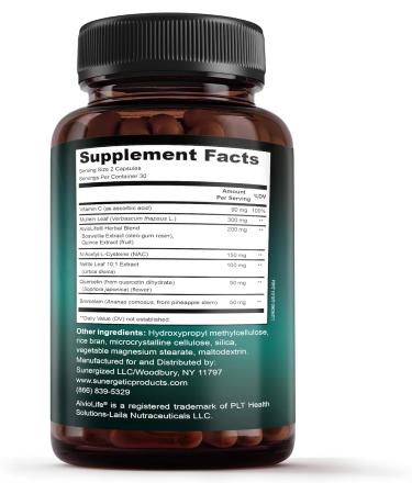 Premium Lung Support Supplement | Detox & Cleanse with Mullein Leaf NAC Quercetin & More | 60 Capsules for Respiratory Health - Buy Online on GoSupps.com