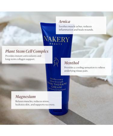 Nakery SkinRecovery Ultra Strength Massage Cream - Muscle Relaxer Cream & Magnesium Cream for Leg Cramps with Menthol - Fast Absorbing Feet Cream - Non-Sticky Leg Cramp Cream for Soothing Comfort Original - Buy Online on GoSupps.com