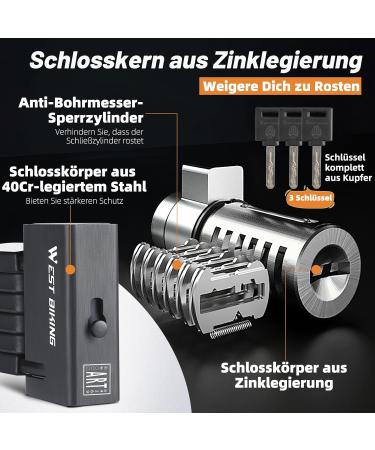 Buy Hongyea Folding Lock - 100cm High-Safety Bicycle Lock with Bracket & 3 Keys for E-Bikes Scooters MTB and Motorcycles - Buy Online on GoSupps.com