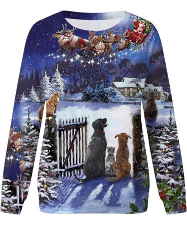 Shop Women's Christmas Sweater - Rudolph Reindeer Elf Hooded Pullover Sweatshirt - Sexy Blue Colors Sizes up to 5XXL - Perfect Holiday Apparel - Buy Online on GoSupps.com