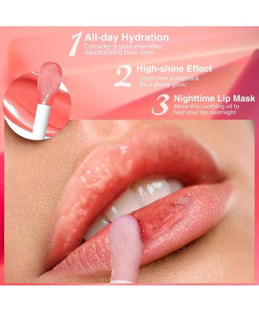 2 Pack Big Brush Head Lip Gloss - Hydrating Fruit Flavored Plumping Lip Oil Set in Raspberry & Strawberry - Non-Sticky Moisturizing Texture - Buy Online on GoSupps.com