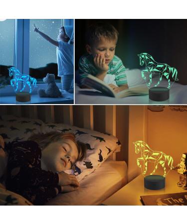 Coopark Nachlichter 3D Horse Illusion Bedside Lamp | 16 Color Remote Control | Best Gifts for Children & Baby Boys | Unique Birthday Presents - Buy Online on GoSupps.com