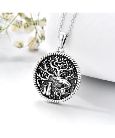 WINNICACA Sterling Silver Tree of Life Pet Dog Necklace - Mother Child Pet Jewelry for Animal Lovers | Perfect Birthday or Mother's Day Gift - Buy Online on GoSupps.com
