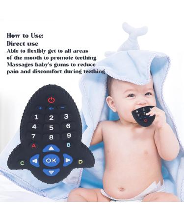 Rocket Shape Remote Control Baby Teething Toy - Food Grade Silicone Teether for Infants - Buy Online on GoSupps.com
