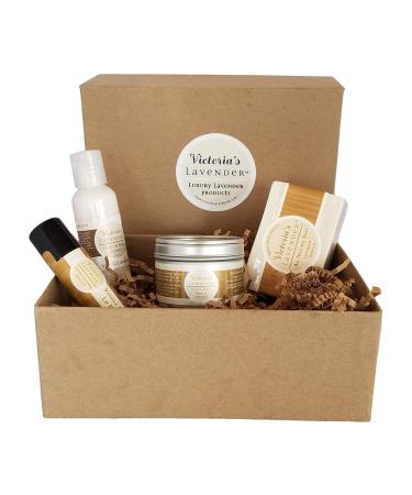 Victoria's Lavender Natural Body Products Gift Set | Handmade Soap Lotion Lip Balm & Candle | Perfect Skin Care Gifts for Women - Buy Online on GoSupps.com