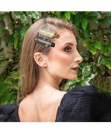 Rhinestone No Crease Hair Clips - 8 Pcs Bling Diamond Metal Pins for Styling Bangs/Waves - Non-Dent Alligator Barrettes for Women and Girls - Buy Online on GoSupps.com