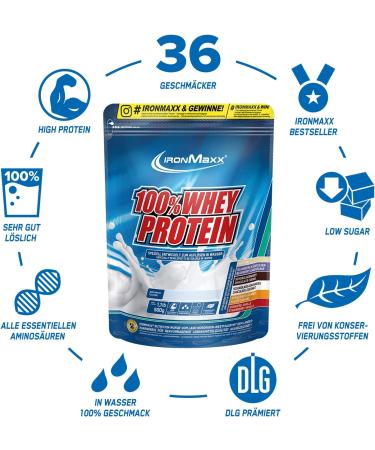 Buy Ironmaxx 100% Whey Protein Powder - Chocolate Coconut 500g | Water-Soluble & Reduced Sugar | International Shipping Available - Buy Online on GoSupps.com