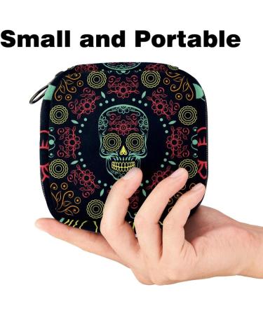 Women's Travel Makeup Organizer - Big Capacity Storage Bag for Menstrual Cups & Day of the Dead Design - Buy Online on GoSupps.com