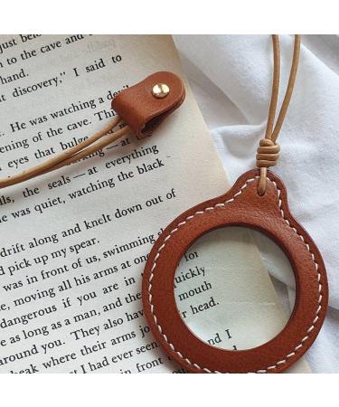 Magnifying Glass Necklace Vintage Leather Strap Necklace Magnifying Glass Magnifier Pendant Magnifier for Book Magnifier Pendant Leather Holder - Buy Online on GoSupps.com