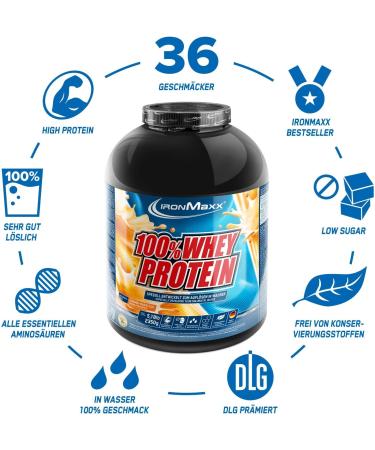 Ironmaxx 100% Whey Protein Powder - Orange Maracuja 2.35kg | Low Sugar Water-Soluble Protein | Multiple Flavors Available | International Shipping - Buy Online on GoSupps.com