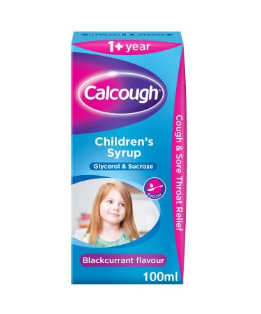 Calcough Children's Syrup Cough & Sore Throat Relief for 1+ Year Blackcurrant Flavour 125 ml (Pack of 1)