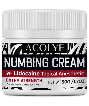 Numbing Cream Extra Strength: 5% Lidocaine Local Anesthetic- Long Lasting Extra Relief with Menthol Arnica and Emu Oi 1.7 Fl Oz