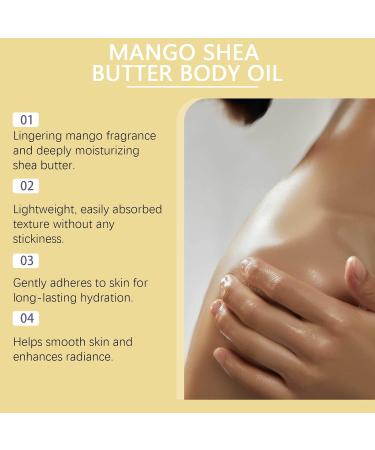 OLLZPJFPK Mango Shea Butter Body Oil Nourishing Body Skin Moisturizing Softening Refreshing Non-Sticky Skincare Oil - Buy Online on GoSupps.com