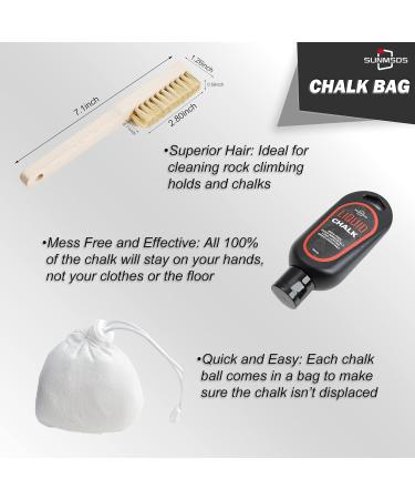 Rock Climbing & Weightlifting Chalk Bag Set - 4 Pack with Refillable Chalk Ball and Liquid Chalk - Gym Equipment Accessories - Buy Online on GoSupps.com
