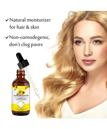 Organic Sunflower Seed Oil for Hair Growth, Scalp Nourishment, and Anti-Breakage - 2 Bottles - Buy Online on GoSupps.com