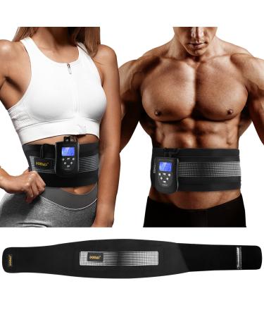 DOMAS Ab Belt Abdominal Muscle Toner- Abs Stimulator with 8 Modes Dual Channel Electronic Abs Stimulating Belt EMS Muscle Toning Belt for Men Women Training Device for Muscles Stomach Workout Massager 2022 Upgrade New Version