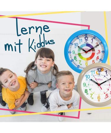 Kiddus Analog Wall Clock for Kids - Easy Time Learning with Exercises | Blue 21cm - Perfect for Boys & Girls - Buy Online on GoSupps.com