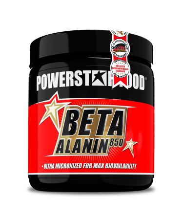 Powerstar Beta Alanin 850 highly dose |5100 mg per portion |300 capsules |German production |Carnosin Booster |100% pure beta alanine |Without magnesium stearate & titanium dioxide |Laboratory tests 300 pieces (1 Pack)