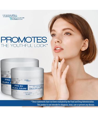 Pro 2x Aura Azure Cream | Anti-Aging Day & Night Cream | 2 Month Supply | Nourishing Antioxidant Formula with Collagen | Hydrate Lift Firm Improve Wrinkles Skin Tone & Redness - Buy Online on GoSupps.com