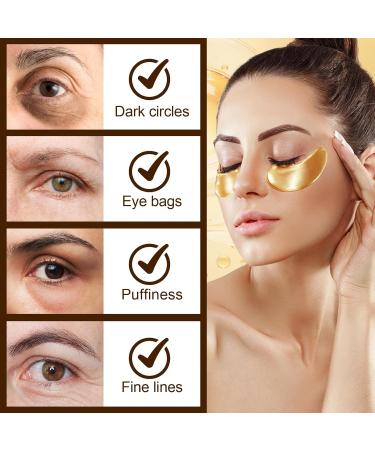 24K Gold Masque Pour Les Yeux 60 Patch Patch Anti Cernes Yeux Hydratant Soulager la Fatigue R duit Yeux Poches Patchs pour Les Soins des Yeux pour Femmes/Homme Transparent - Buy Online on GoSupps.com