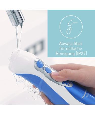 Panasonic Oral Irrigator EW1211 - Cordless Rechargeable Electric Tooth Cleaner in Blue/White | International Shipping Available - Buy Online on GoSupps.com