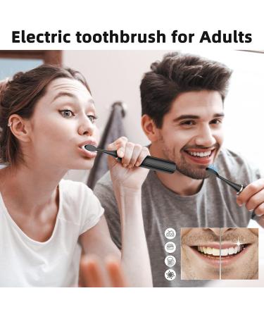 POTICO Sonic Electric Toothbrush for Adults | 8 Brush Heads, Smart Timer, 5 Modes | IPX7 Waterproof, Rechargeable | 90 Days Use with 1 Charge (Black) - Buy Online on GoSupps.com