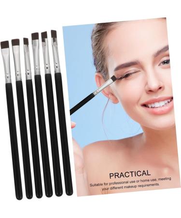 SOESFOUFU 6pcs Flat Eyebrow Brush Eyeliner Tool Eye Brush Travel Makeup Brush Makeup Tool Black Wooden Handle - Buy Online on GoSupps.com