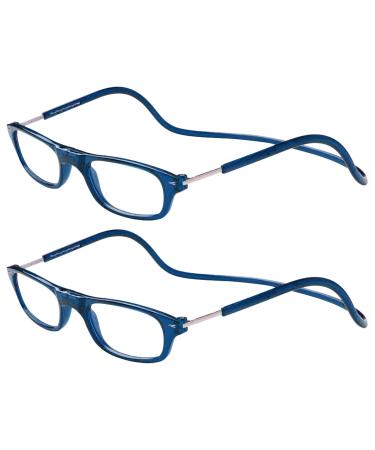 TBOC Pack: Reading Glass reading aid for men - (two units) Diopttria +4.00 Blue versions Strength PC cell phone foldable woman man man magnetic closure clip presumption of presumption presbyopia +4.00 dioptria (2 pack) blue +blue - Buy Online on GoSupps.com