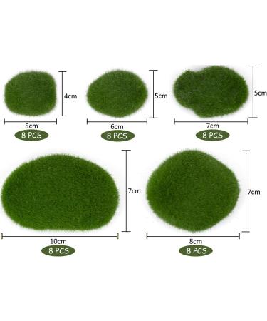 Nicunom 40 Pcs Artificial Moss Rocks - Faux Green Stones for Garden Decor & DIY Floral Arrangements - Buy Online on GoSupps.com