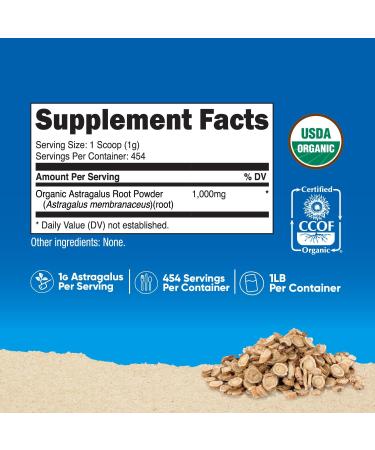 Nutricost Organic Astragalus Root Powder 1LB - Gluten Free, Non-GMO, Vegetarian - Buy Online on GoSupps.com