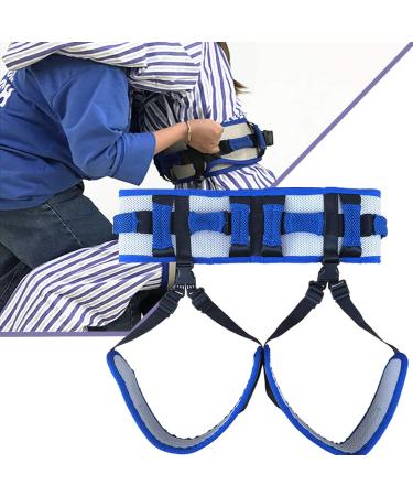 Transfer and Walking Gait Belt with Handles - for Patient Care Secure Aide Transfer Sling - Pediatric Elderly Walking Standing Rehabilitation Belt (Blue) S
