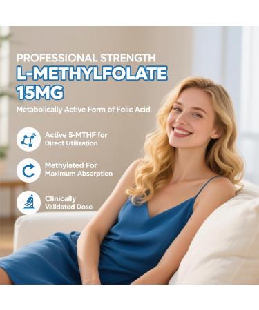 L-Methylfolate 15mg Gummies with Methyl B12, Folate 5-MTHF Supplement for Mood, Brain Health, Cognition & Immunity, Sugar Free, Vegan, Non-GMO, 60 Count 60 Count (Pack of 1) - Buy Online on GoSupps.com