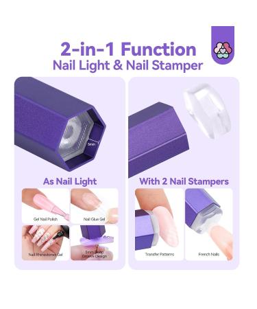 SAVILAND Handheld Magnetic UV Light for Nails - 2-in-1 Fast Curing Portable Nail Dryer & Stamper with LCD Display - Wireless Mini Gel Lamp for Gel Nails - Buy Online on GoSupps.com
