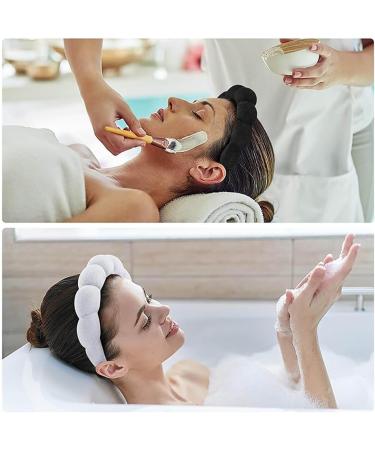 Spa Headband Set for Women - Soft Terry Cloth Headband for Face Washing and Makeup - Bubble Skincare Headband with Wristbands - Black+White - Perfect Gift Idea - Buy Online on GoSupps.com