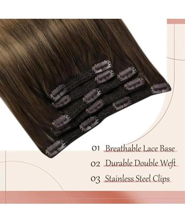 Hair Extensions 7 Pieces Human Hair Clip in Hair Extensions Ombre Brown Blonde Clip in Extensions Dark Brown Balayage Golden Blonde Ombre Platinum Blonde 12-24 inch Hair Pieces(24 Inches) 24 Inches 105g-Set - Buy Online on GoSupps.com